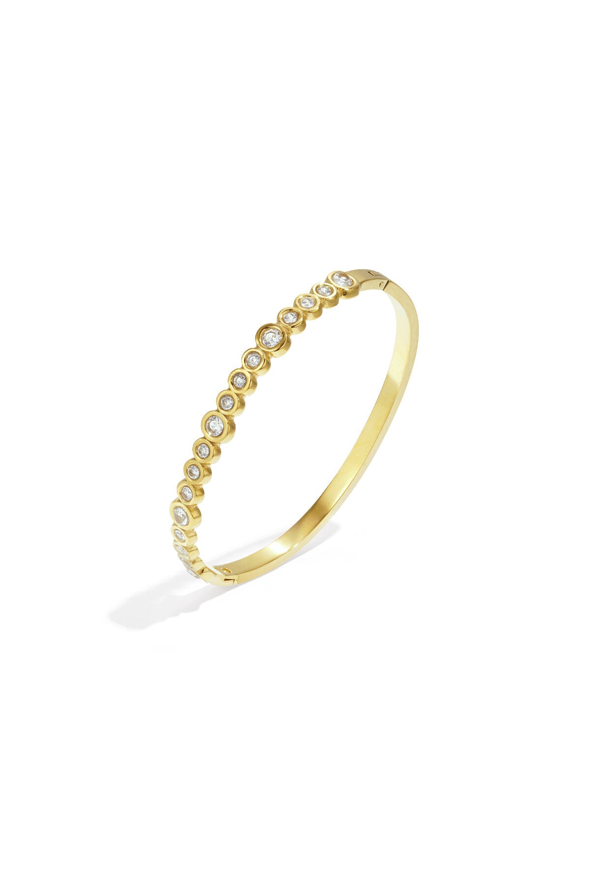 Bangle bracelet round stones