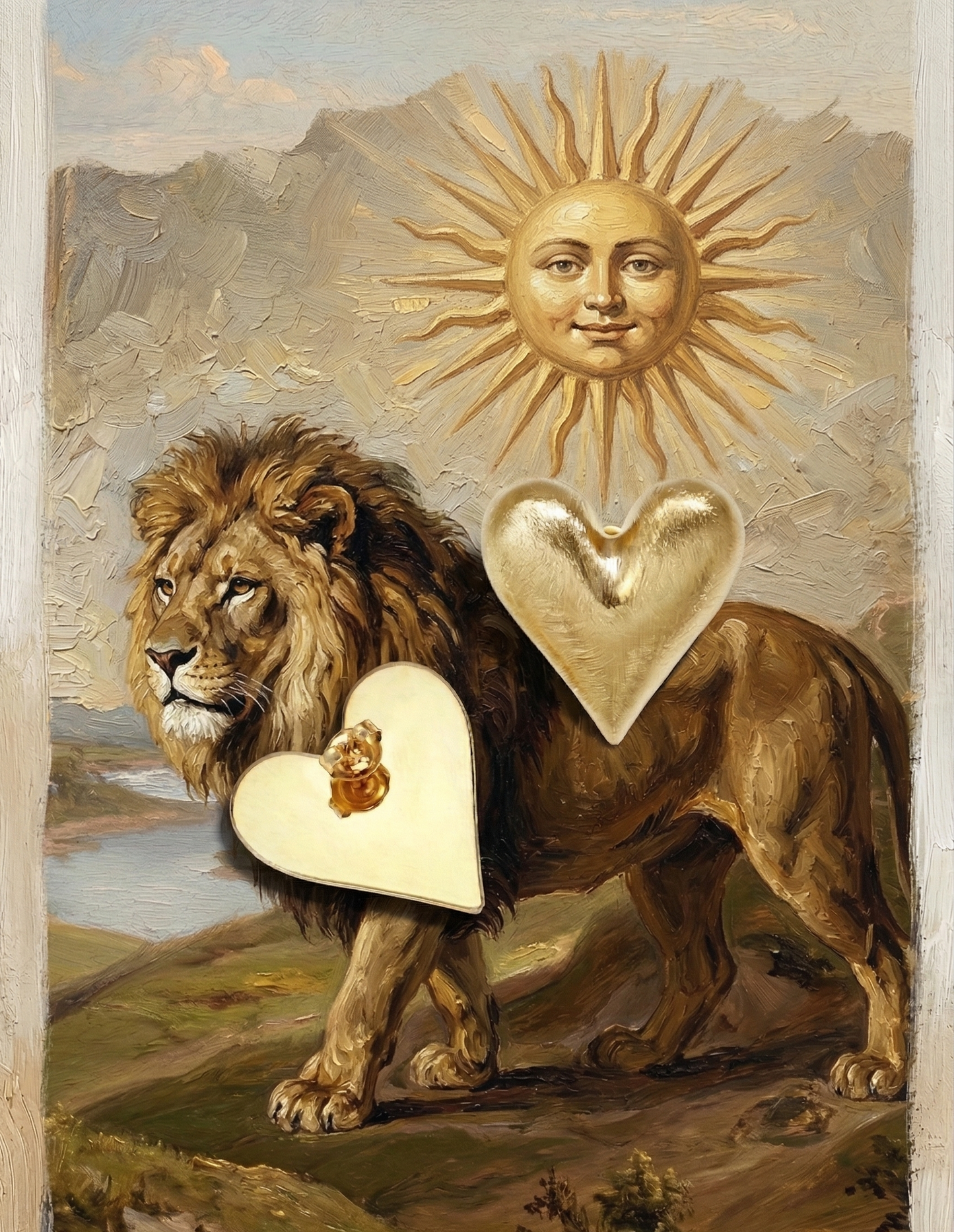 Lion's Heart Stud Earrings